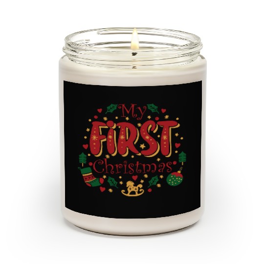 My First Christmas, Infant Baby Cute 1st Christmas Scented Candles