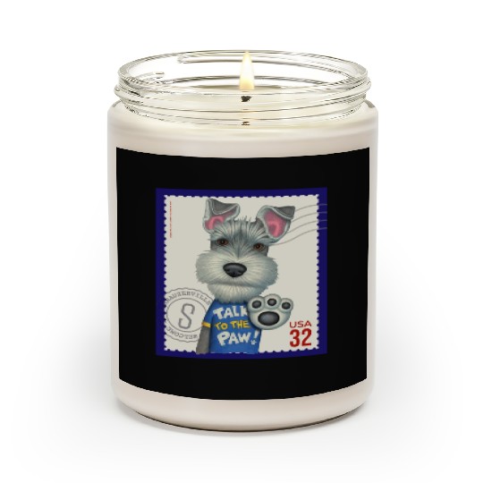 Cute Funny Schnauzer Stamp Scented Candles