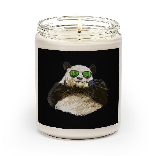Chilling Panda Eating Bamboo Bear Scented Candles