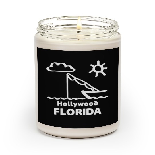 Hollywood Florida Fishing Souvenirs Gifts Vacation Scented Candles