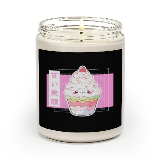 Kawaii Strawberry Cupcake Cute Pastel Japanese Aes Scented Candles