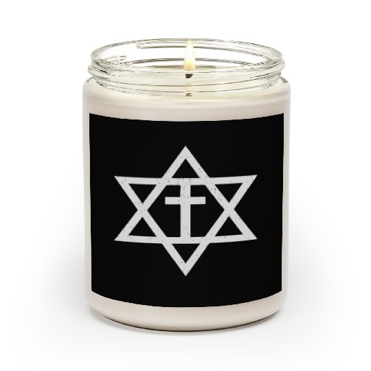 Messianic Cross Star of David Scented Candles