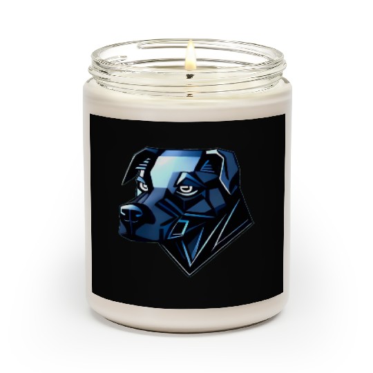 Dog Doberman Pinscher - Blue Polygons Scented Candles