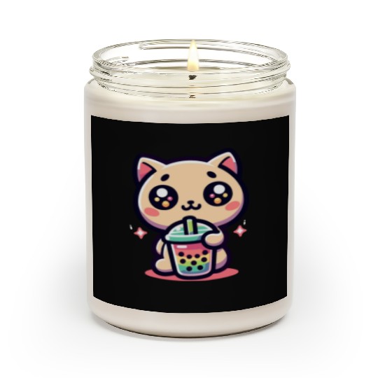Cat Bubble Tea Boba Kawaii Scented Candles