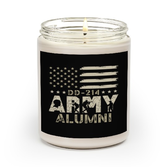 DD-214 Army Alumni Military US Flag Veteran USA Scented Candles