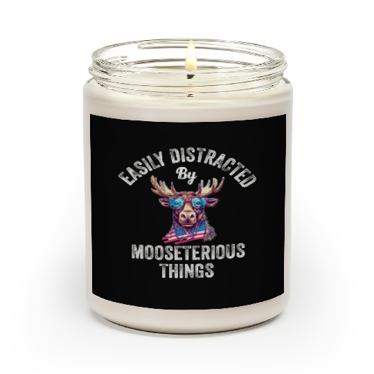 Easily Distracted Funny Elk Moose Scented Candles