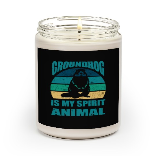 funny Respect the groundhog Scented Candles