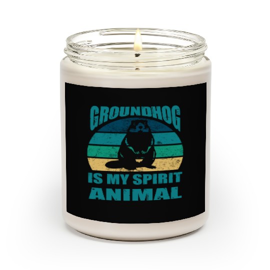 funny Respect the groundhog Scented Candles