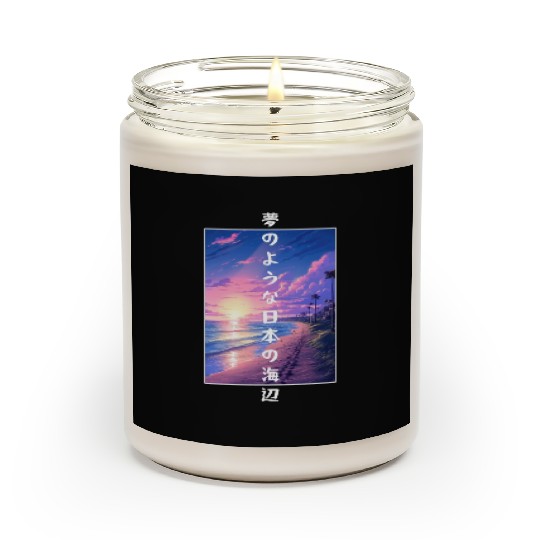 Vintage Dreamy Beach Japanese Lo Fi Aesthetic Beac Scented Candles