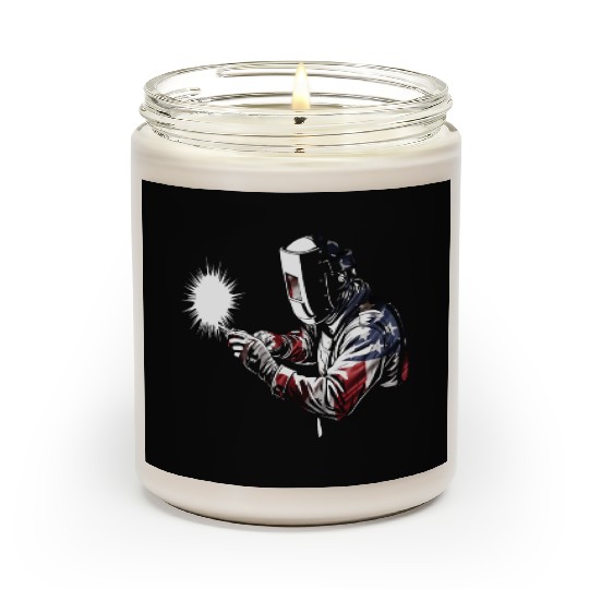 American Flag Welder Patriotic USA American Welder Scented Candles