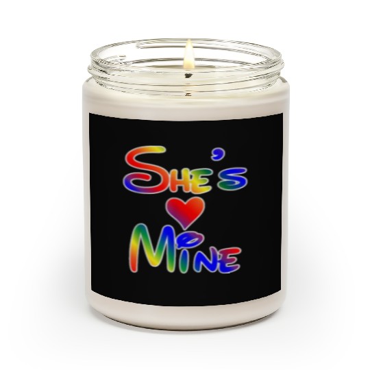 LGBT Pride I'm Her She's Mine Lesbian Couple Love Scented Candles