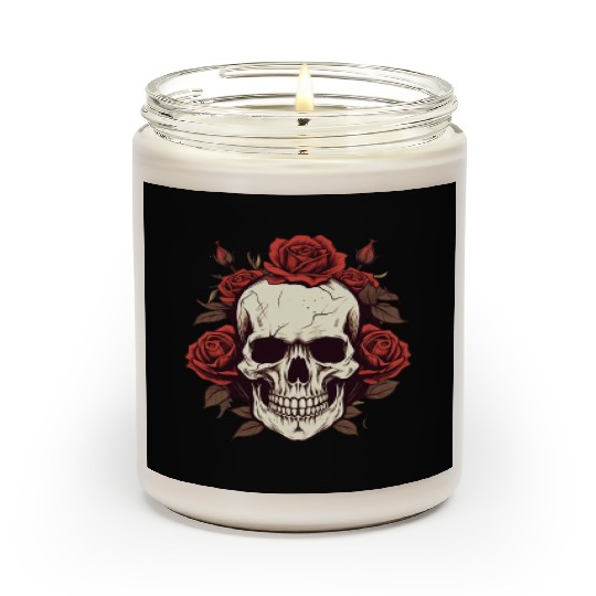 Skull rose aesthetic grunge roses goth gift Scented Candles