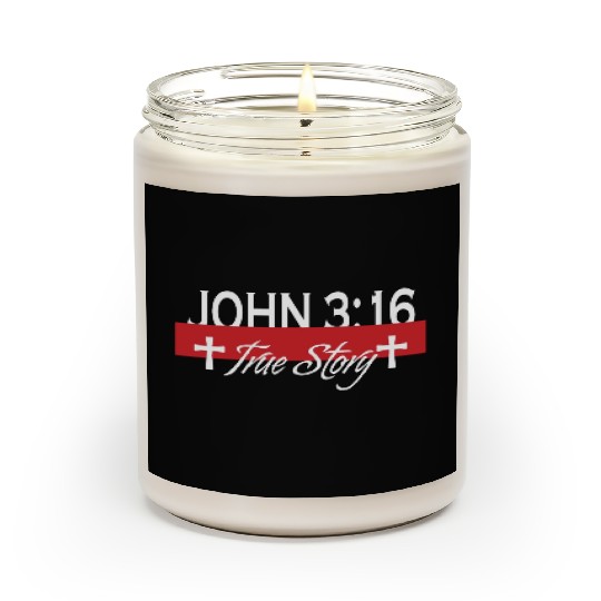 John 3:16 True Story Love Jesus Christian Scented Candles