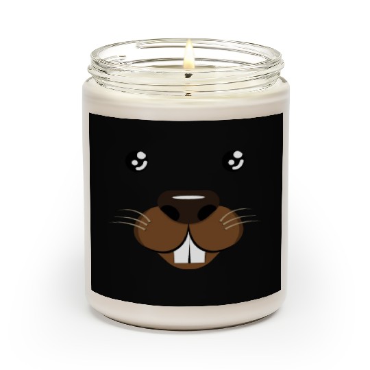 Groundhog Face Rodent Groundhog Day Scented Candles