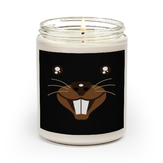 Groundhog Face Rodent Happy Groundhog Day Scented Candles