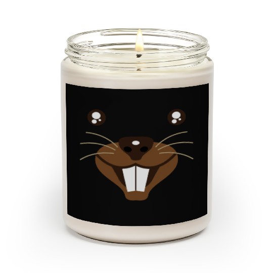 Groundhog Face Rodent Happy Groundhog Day Scented Candles