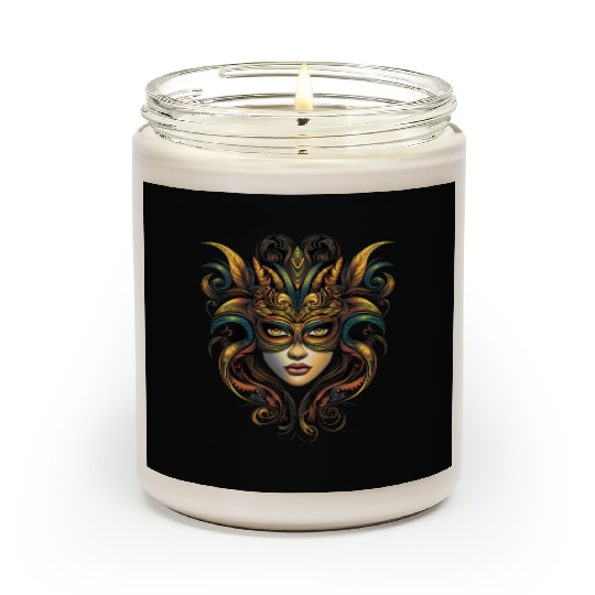 Mardi Gras Women Mardi Gras Mask Carnival Street Scented Candles