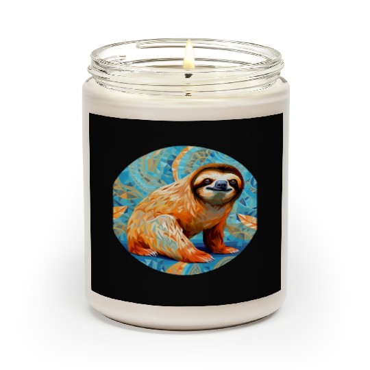 Mosaic Mandala Sloth Scented Candles