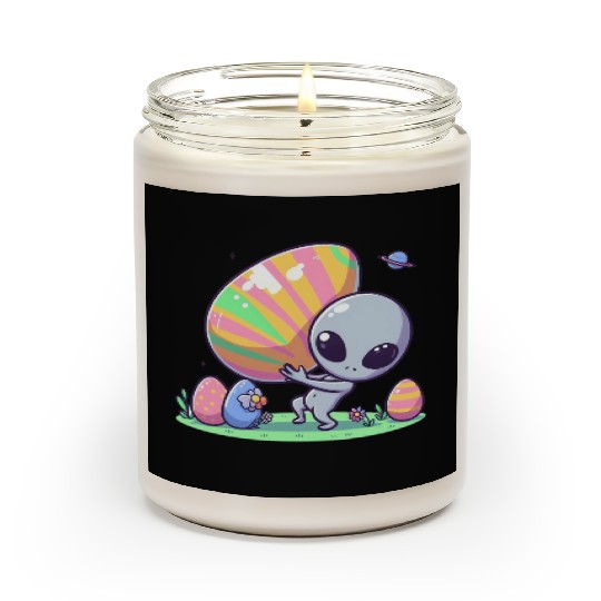 Alien with huge easter egg Scented Candles
