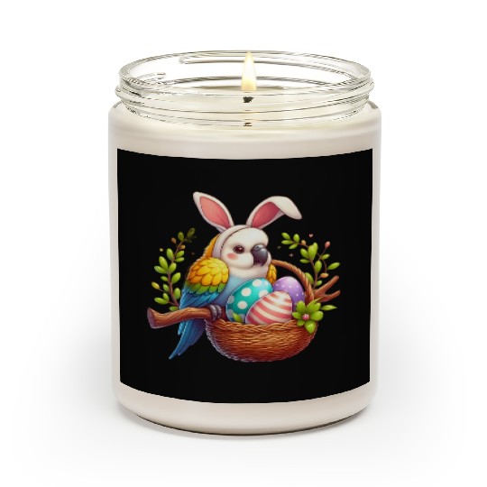 Easter parrot with bunny ears Easter eggs Scented Candles