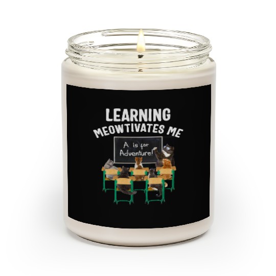 Pre Kindergarten Scented Candles, Learning Meowtivates Me