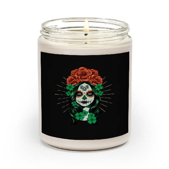 St Patrick's Day Dia De Los Muertos Calavera Scented Candles