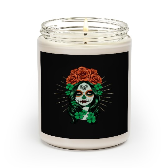 St Patrick's Day Dia De Los Muertos Calavera Scented Candles