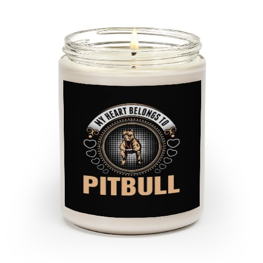My Heart Belongs To Pitbull Dog Scented Candles