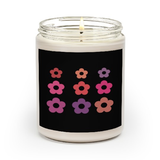 Large and small pink multi-colored flowers Scented Candles