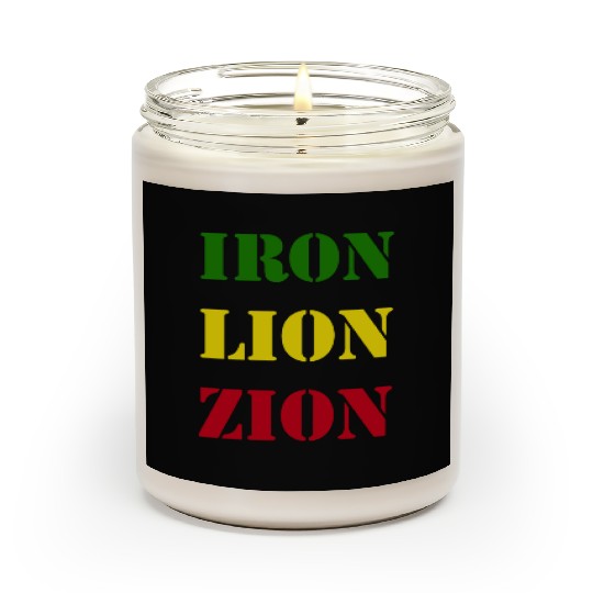 Iron Lion Zion, Jamaican Rasta Colors, Reggae Scented Candles