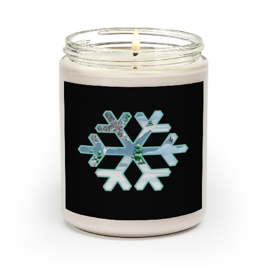 Teal Snowflake Scented Candles