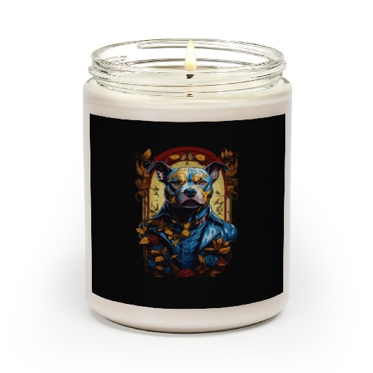 Fantasy Majestic American Pitbull Dog Portrait Scented Candles