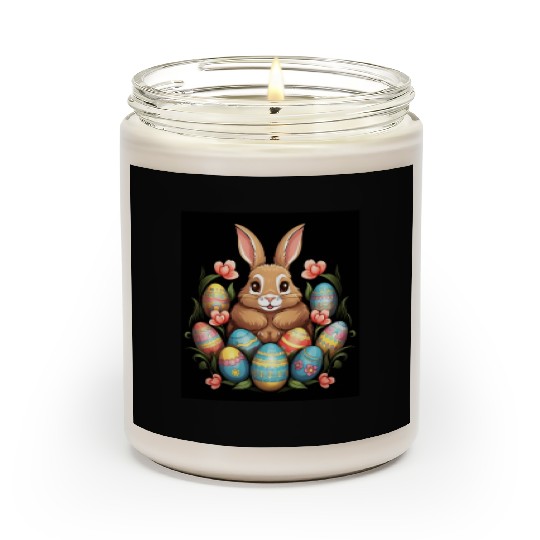 Easter Bunny Rabbit Colorful Eggs Easter Egg Hunt Scented Candles