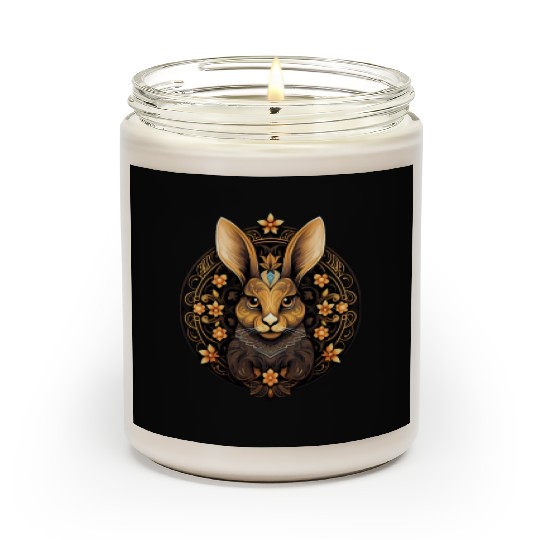 Easter Bunny Rabbit Mandala Arts Easter Day Scented Candles
