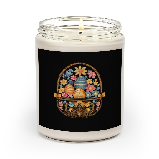 Easter Day Easter Egg Basket Mandala Art Egg Hunt Scented Candles