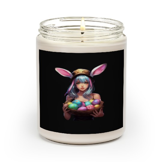 Easter Day Anime Girl Bunny Ear Easter Egg Hunt Scented Candles