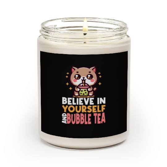 Kawaii Cat Bubble Tea Boba Drink Korean Asian Scented Candles