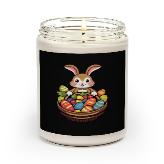 Easter Bunny Rabbit Easter Day Egg Basket Scented Candles