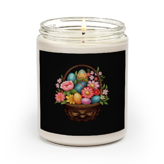 Easter Day Easter Egg Basket Spring Flowers Scented Candles