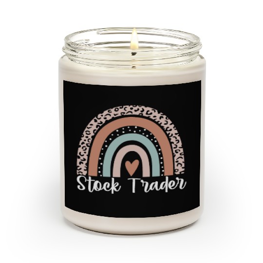 Stock Trader Rainbow Leopard Funny Stock Trader Scented Candles