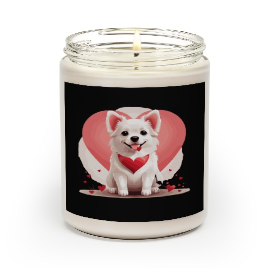 Dog love heart valentine day motif 1 Scented Candles