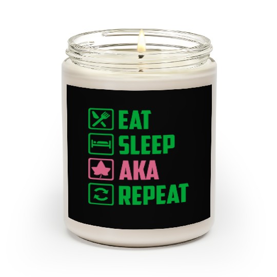 Eat Sleep AKA Repeat Alpha Kappa Alpha Womens Gift Scented Candles