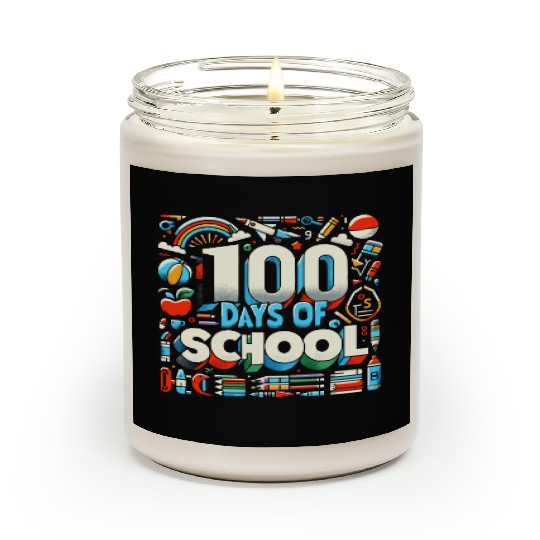 100 Days of School Teacher Student Education Scented Candles