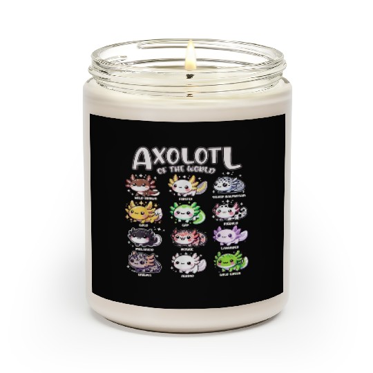 Axolotls Of The World Kawaii Types Of Axolotl Fish Scented Candles