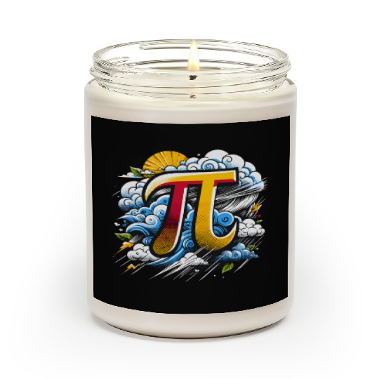 Funny Pi Day 2024 3,14 Pi Number Symbol Math Scented Candles