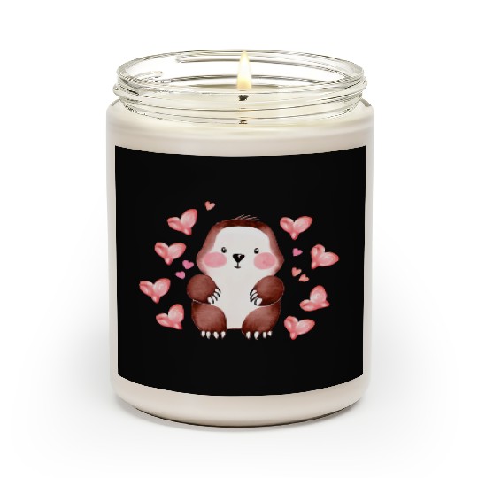 Sloth Valentine's Day Design Scented Candles