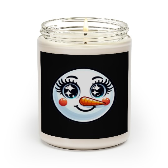Lady Carrot-Nosed Snowwoman Cute Snowman Christmas Scented Candles
