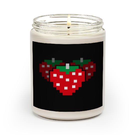 8 Bit Pixel Strawberry 80s Video Game 100 Days of Scented Candles