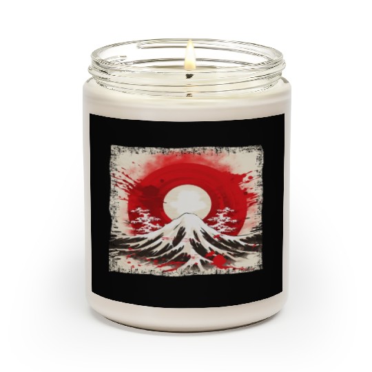 Kyoto Mountains: Flag, Volcano, and Blood Moon Scented Candles