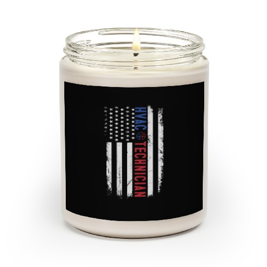 HVAC Technician US American Flag HVAC Mechanic Scented Candles